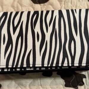 Daisy Rose Zebra Print Clutch and Crossbody Bag